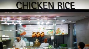 Chicken Rice hawker in Singapore