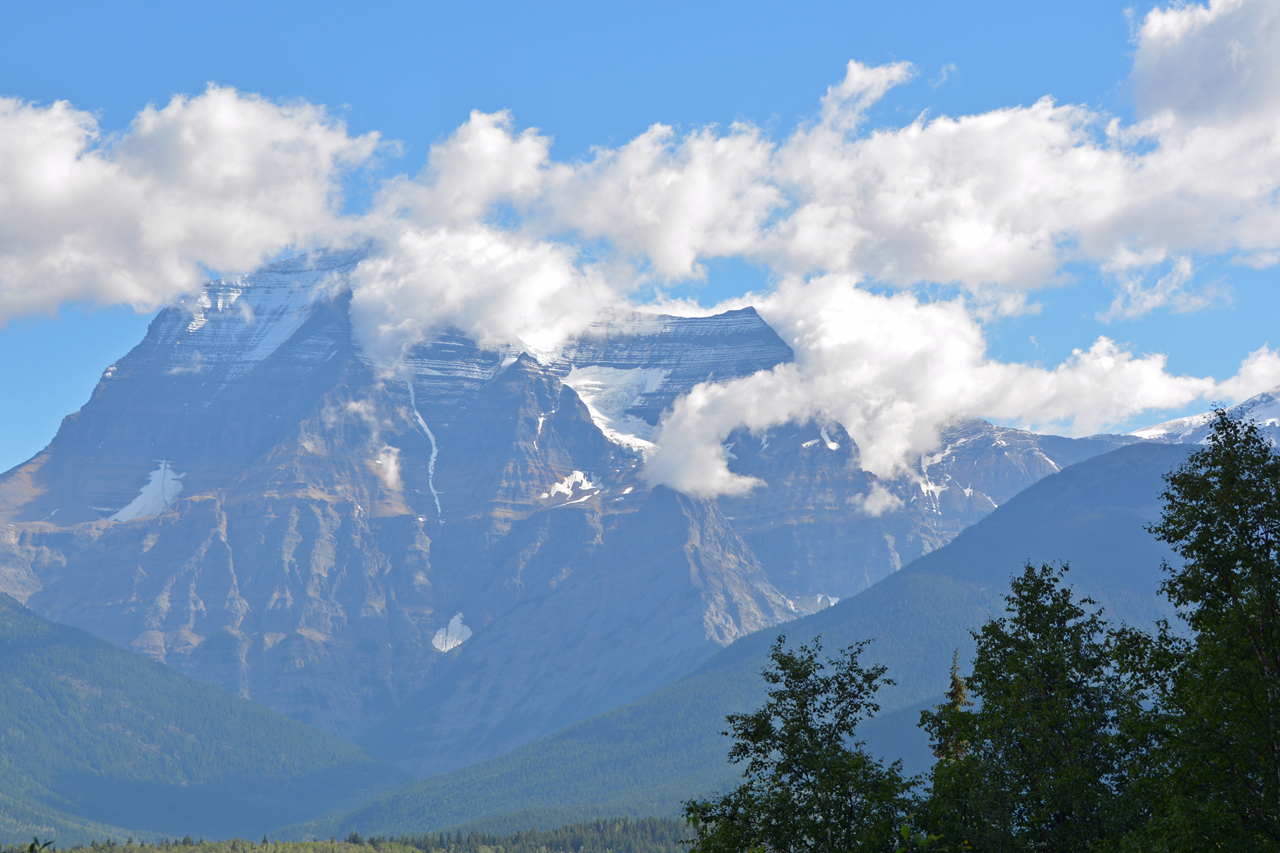 A million dollar view of Mount Robson, Canada's highest peak, taken from the Rocky Mountaineer's outdoor vestible